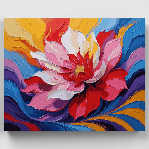 Vibrant Abstract Flower Burst - Paint by Numbers Kit