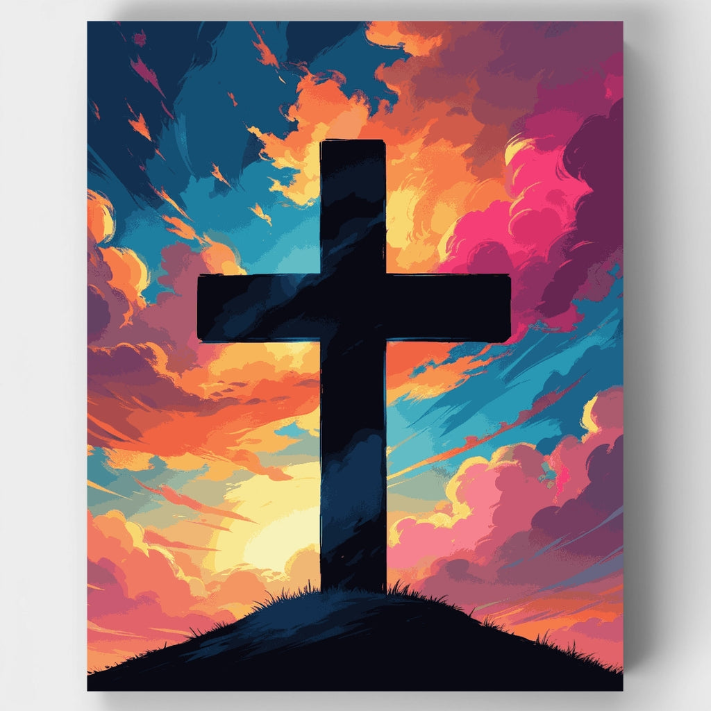 Cross at Sunset - Paint by Numbers Kit