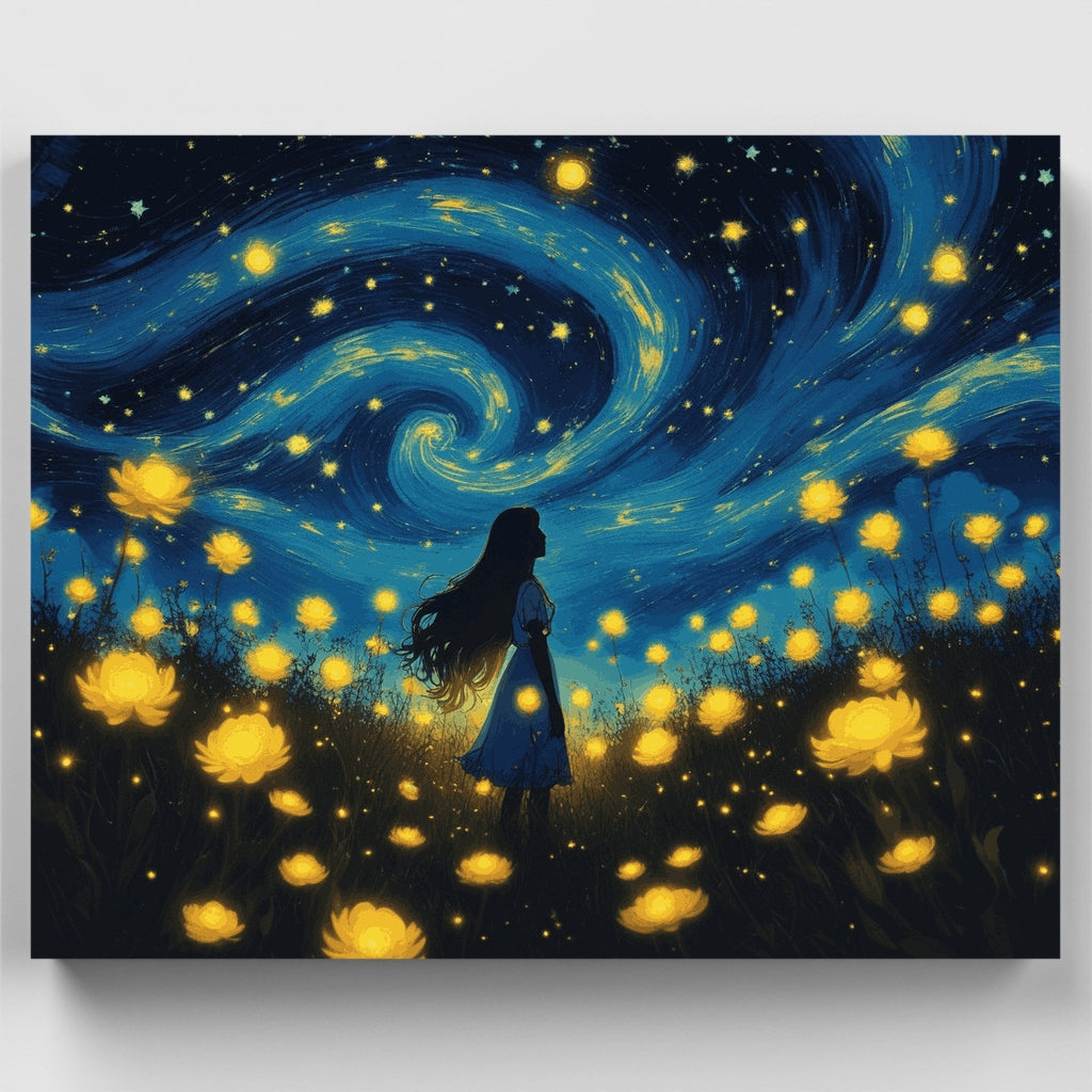 Soñador de noche estrellada - Kit de pintura por números — Estándar