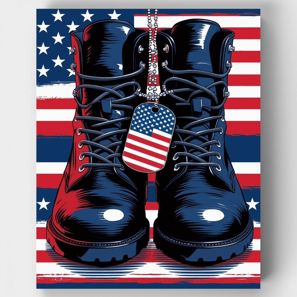 Botas de combate estadounidenses - Kit de pintura por números — Estándar