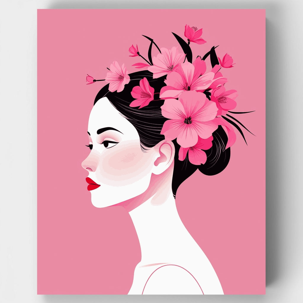 Elegant Floral Portrait - Paint by Numbers Kit