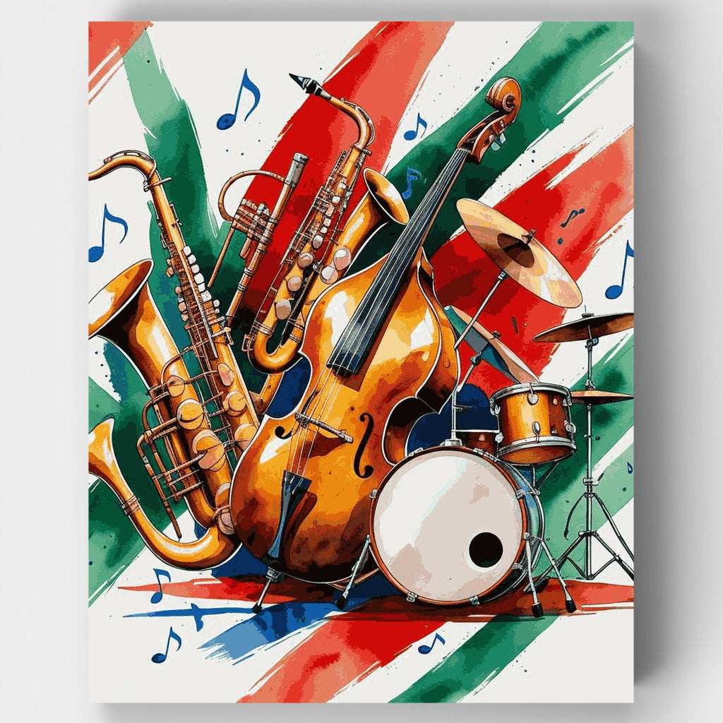 Jazz Band Instruments - Paint by Numbers Kit