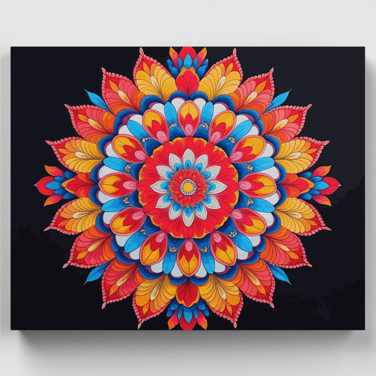Radiant Lotus Mandala - Paint by Numbers Kit