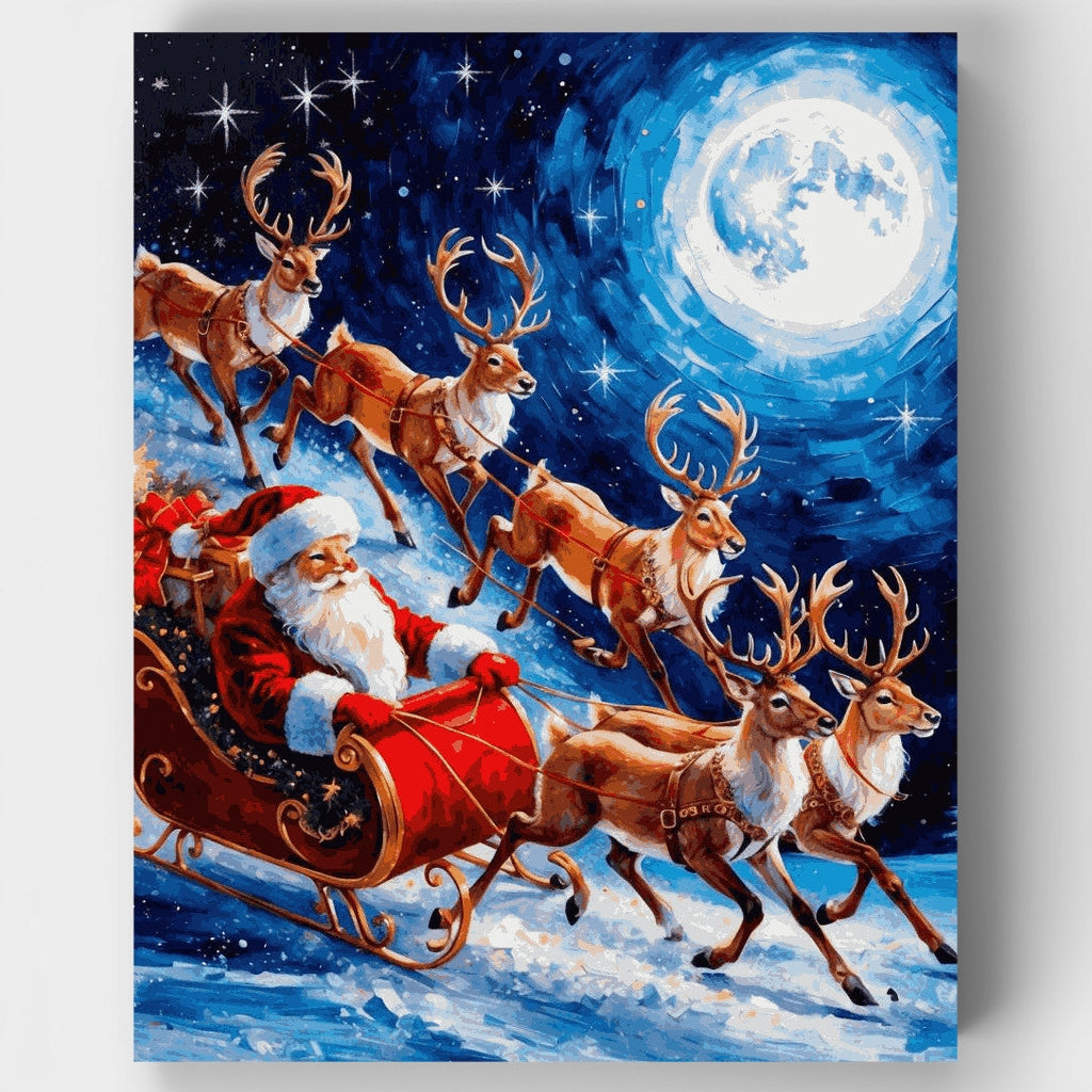 Santa's Christmas Eve Flight - Paint by Numbers Kit