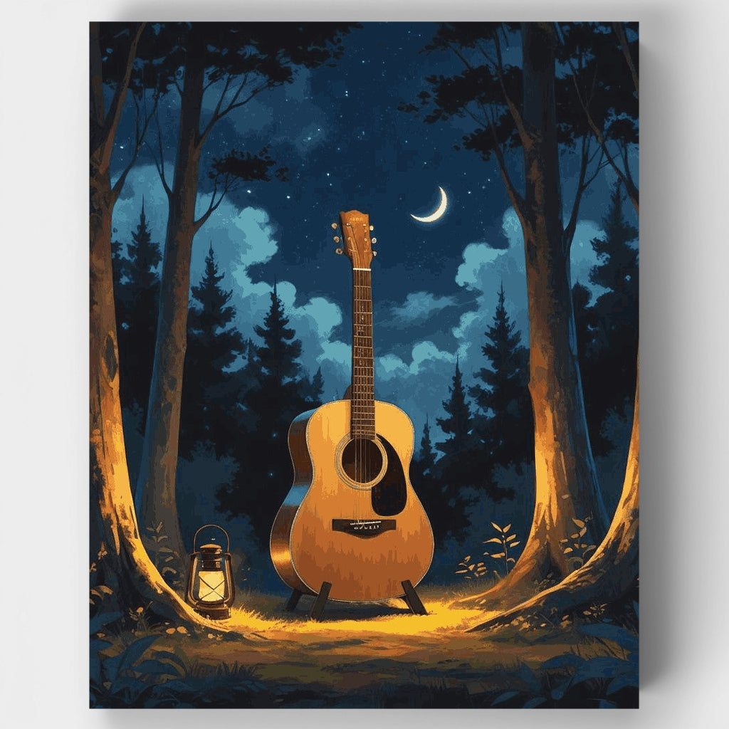 Serenata de guitarra a la luz de la luna - Kit de pintura por números — Estándar