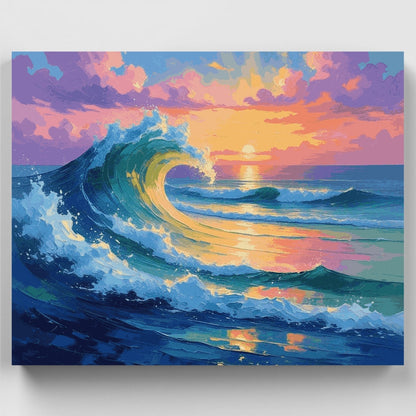 Ocean Wave Sunset - Paint by Numbers Kit