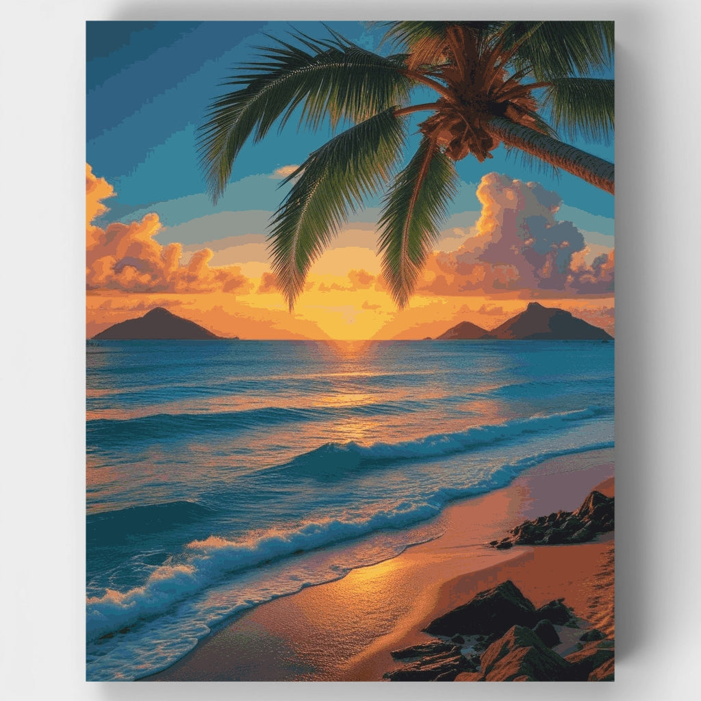 Tropical Paradise Sunset - Paint by Numbers Kit