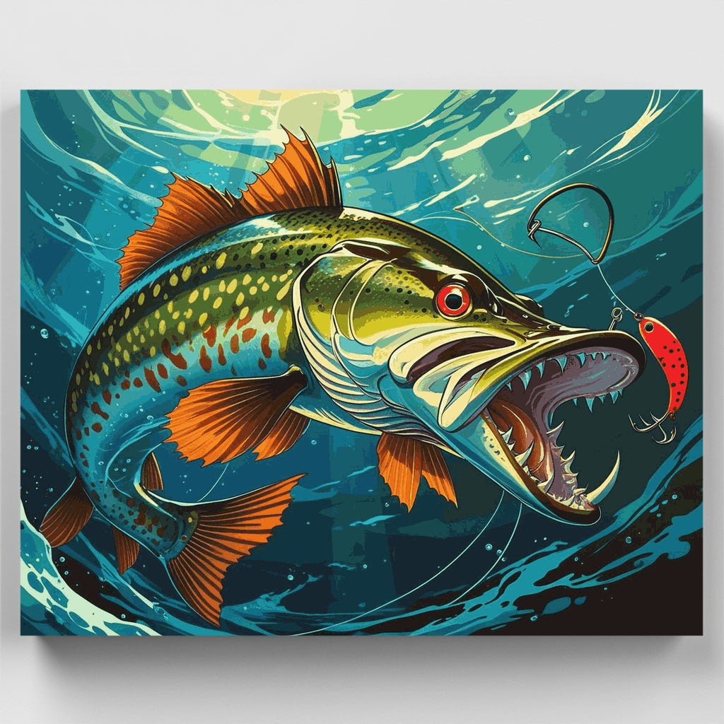 Pesca de lubina - Kit de pintura por números — Estándar