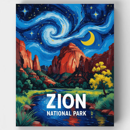 Zion Starry Night Canyon - Paint by Numbers Kit