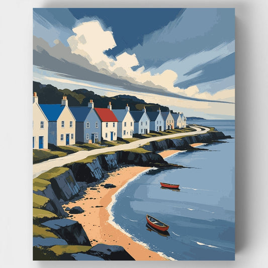 Scottish Coastal Village - Paint by Numbers Kit