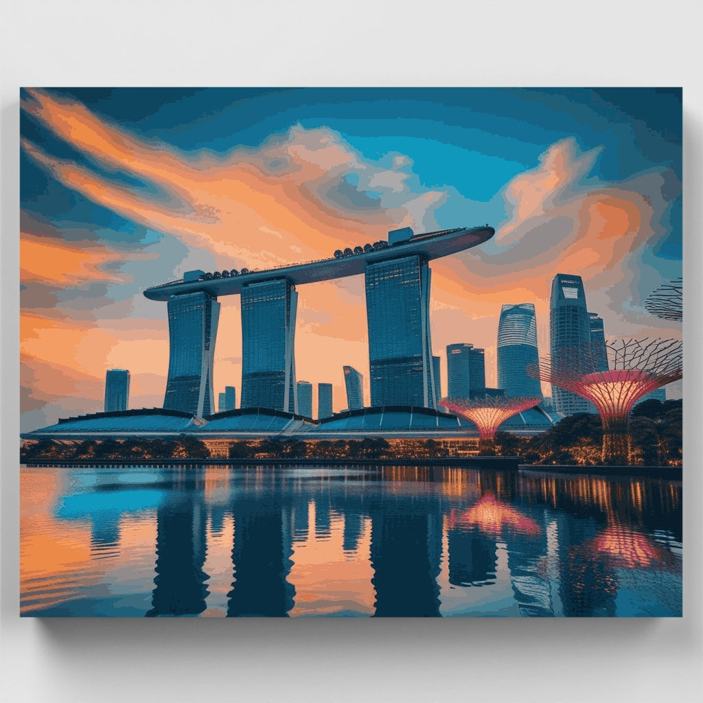 Singapore Marina Bay Sands Skyline - Paint by Numbers Kit