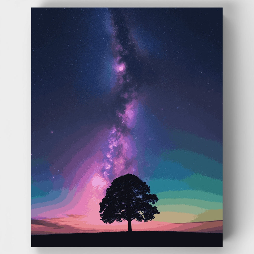 Cosmic Tree Silhouette - Paint by Numbers Kit