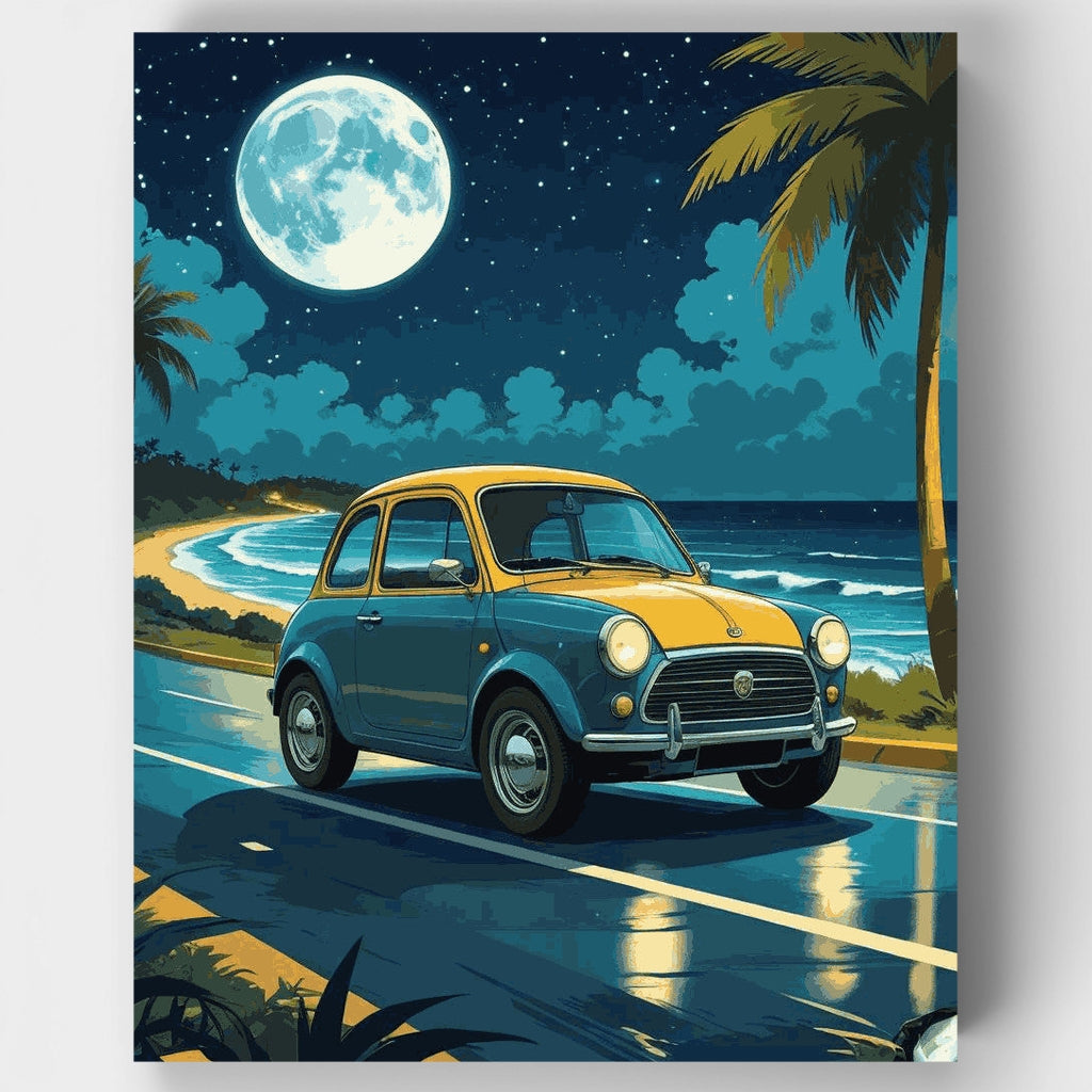 Paseo costero a la luz de la luna - Kit de pintura por números — Estándar