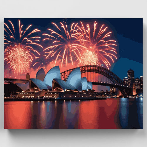 Sydney Opera House Fireworks - Paint by Numbers Kit