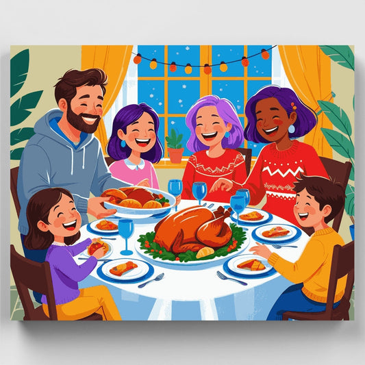 Thanksgiving Family Dinner - Paint by Numbers Kit