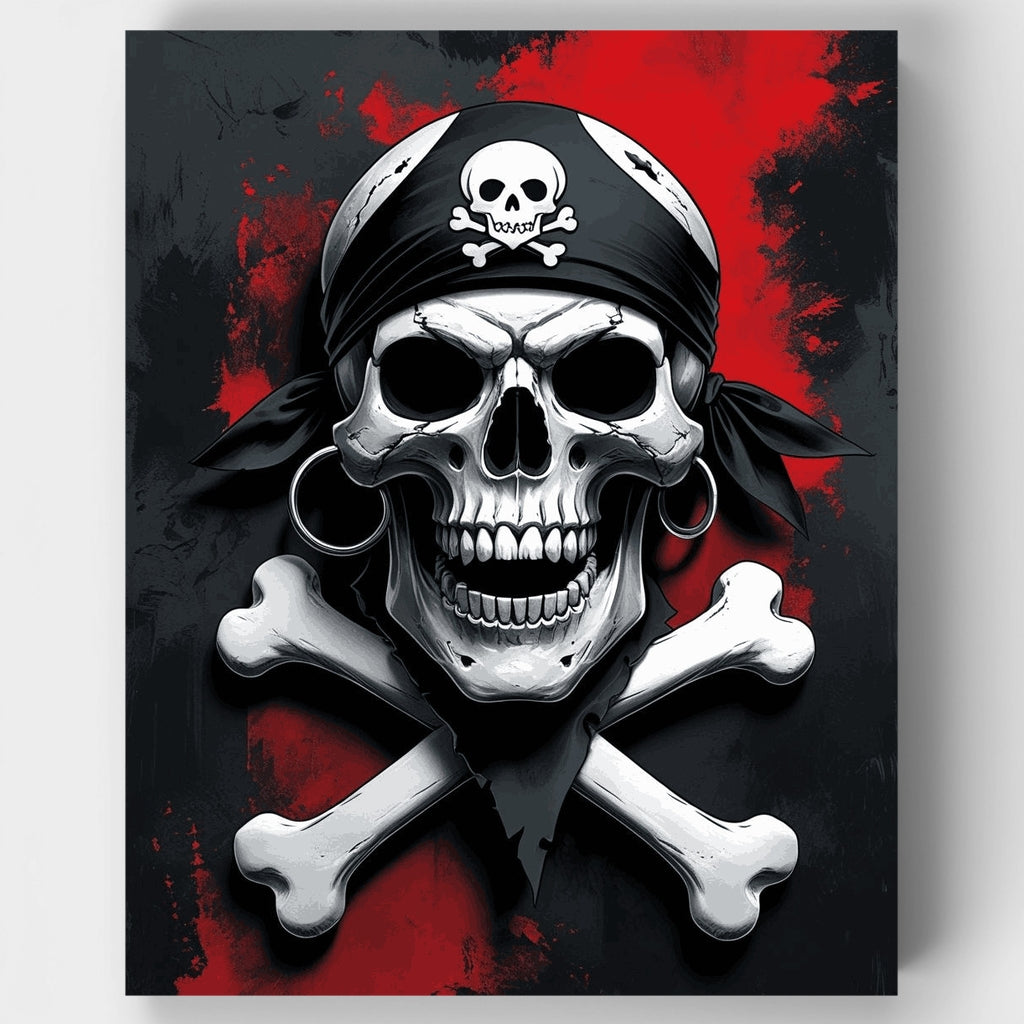 Pirate Skull and Crossbones - Paint by Numbers Kit