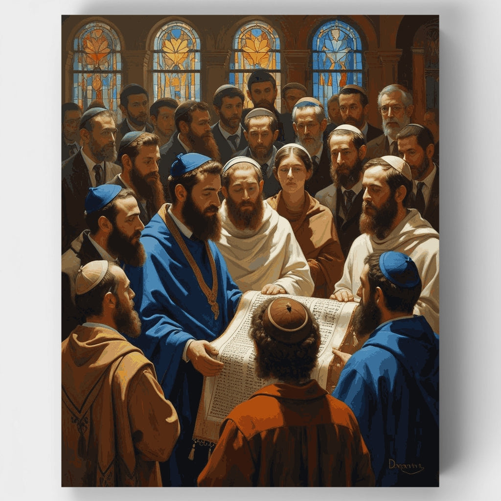 Ceremonia de lectura de la Torá - Kit de pintura por números — Estándar