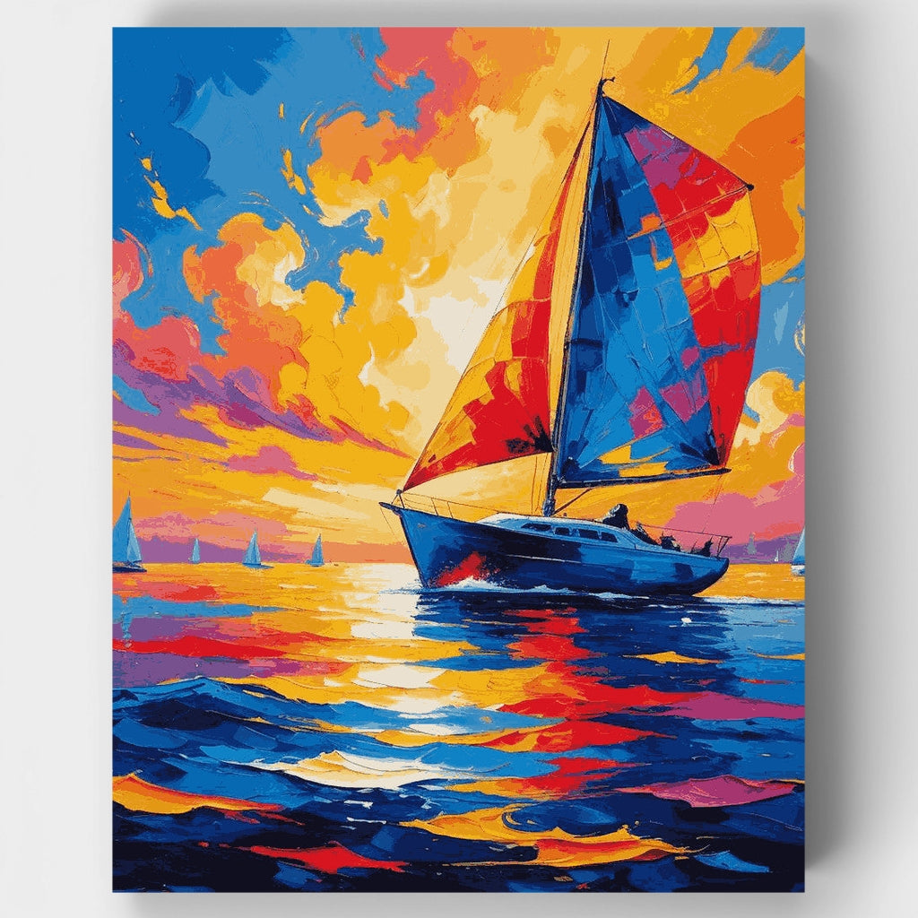 Aventura náutica vibrante - Kit de pintura por números — Estándar