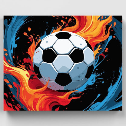 Fire and Ice Soccer - Paint by Numbers Kit