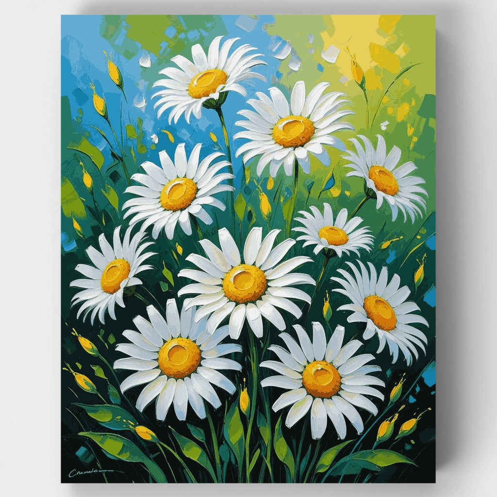 Campo de margaritas vibrantes - Kit de pintura por números — Estándar