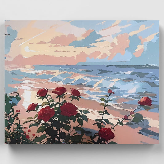 Waves and Roses - Paint by Numbers Kit