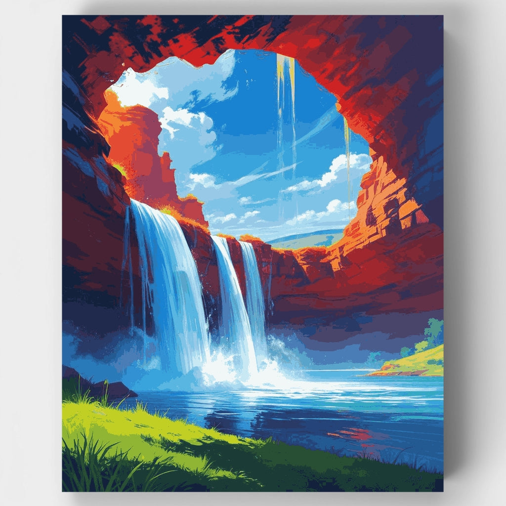 Hidden Waterfall Cave - Paint by Numbers Kit