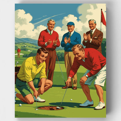 Vintage Golf Scene - Paint by Numbers Kit