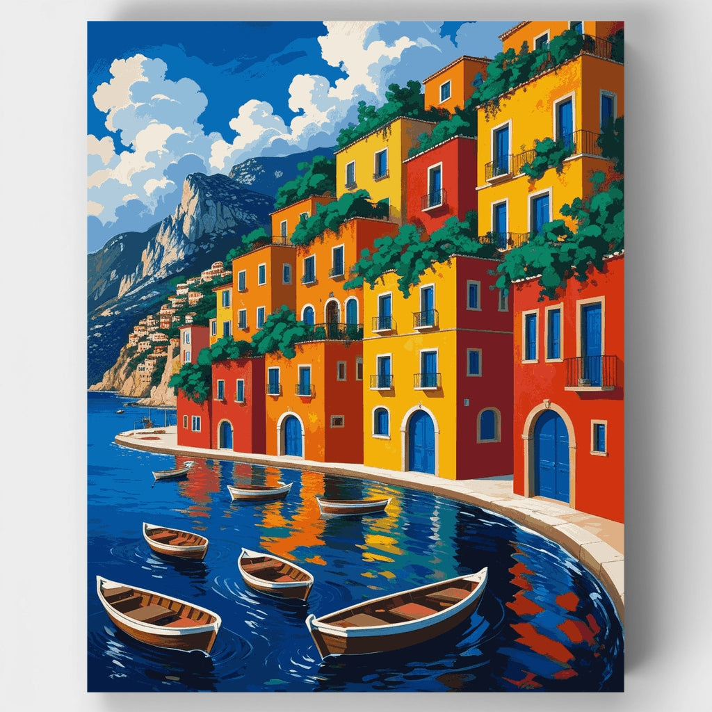 Pueblo mediterráneo - Kit de pintura por números — Estándar