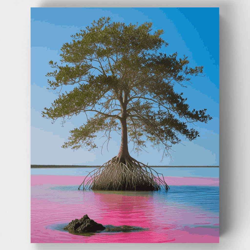 Manglar en aguas rosas - Kit de pintura por números — Estándar