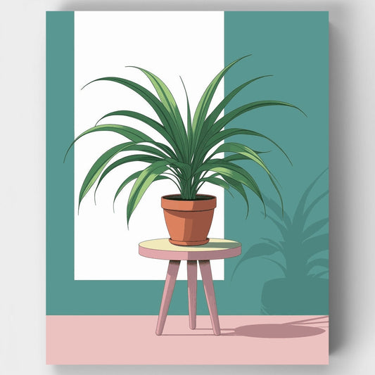 Modern Spider Plant Interior Design - Paint by Numbers Kit