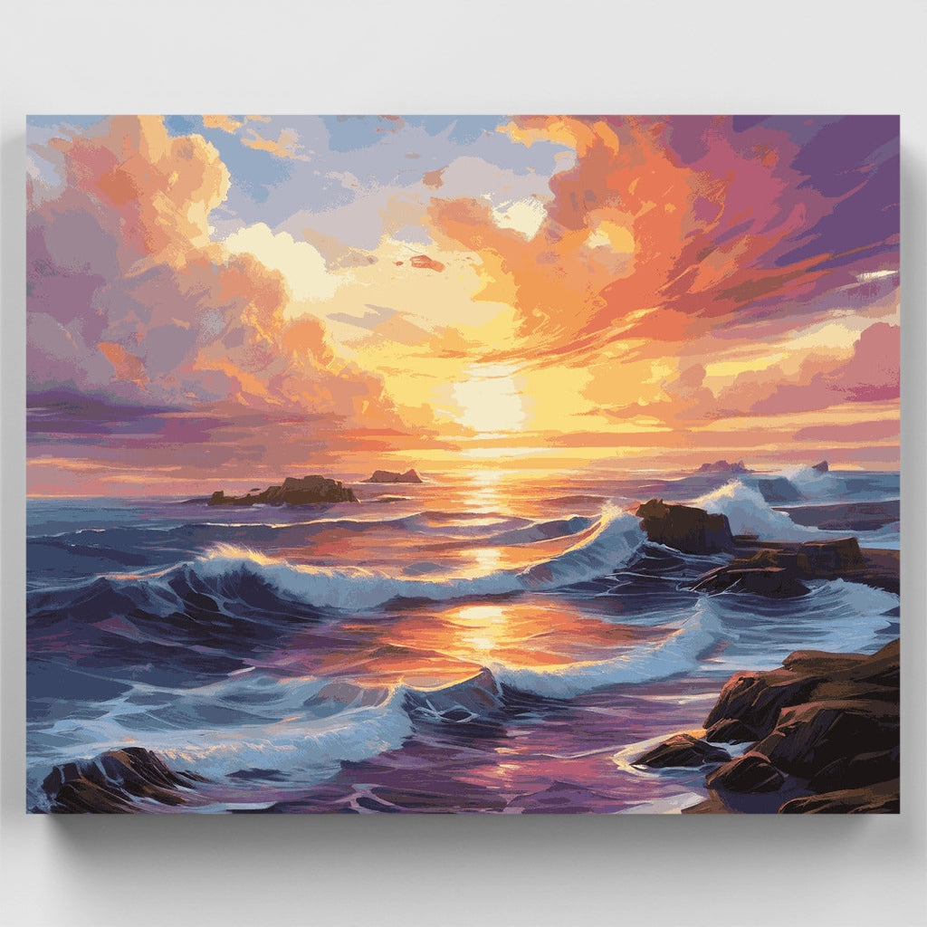 Olas Radiantes - Kit de Pintura por Números — Estándar