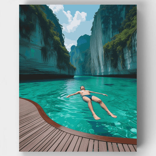 Tropical Paradise Pool Escape - Paint by Numbers Kit