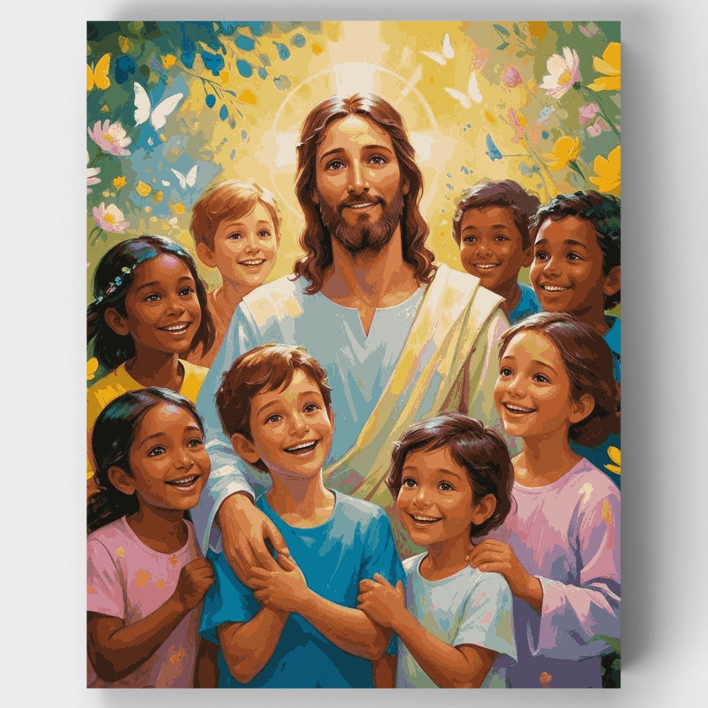 Jesús con los niños - Kit de pintura por números — Estándar