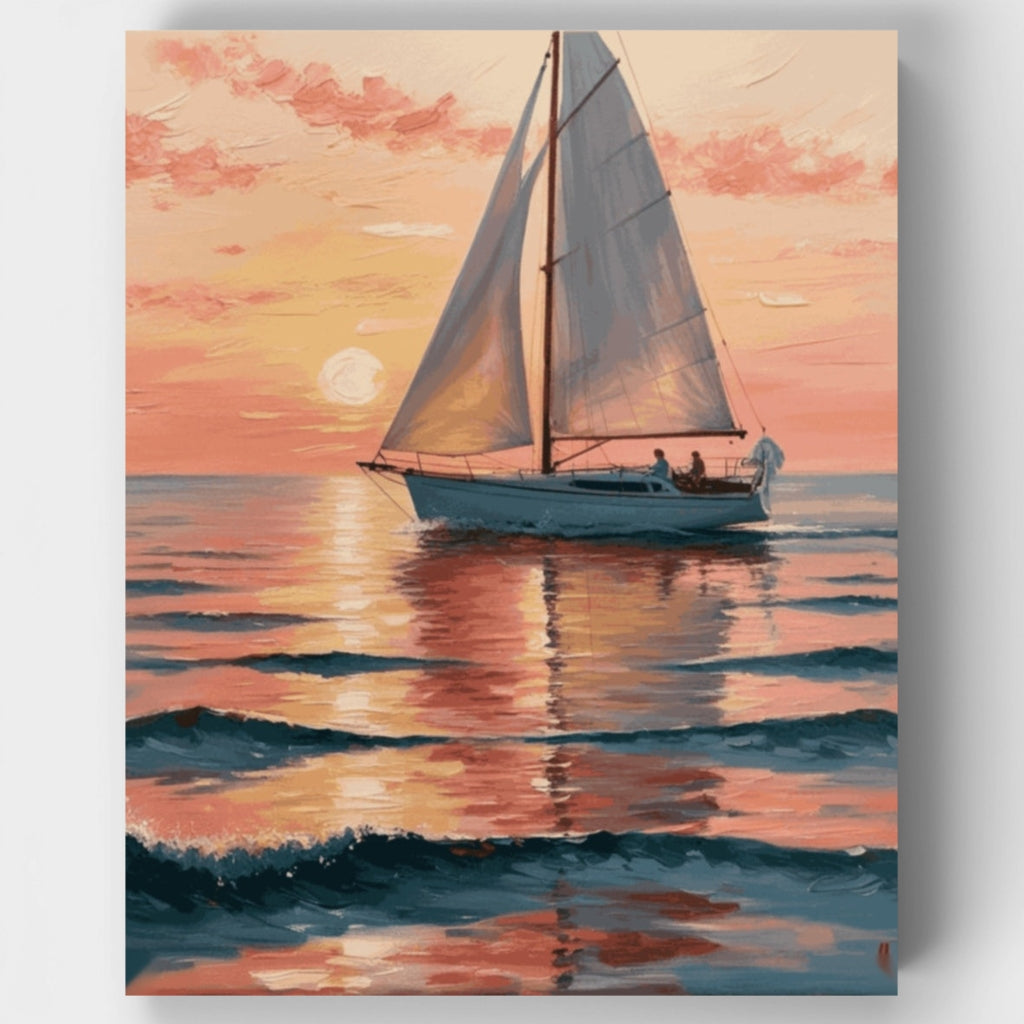Atardecer en velero - Kit de pintura por números — Estándar