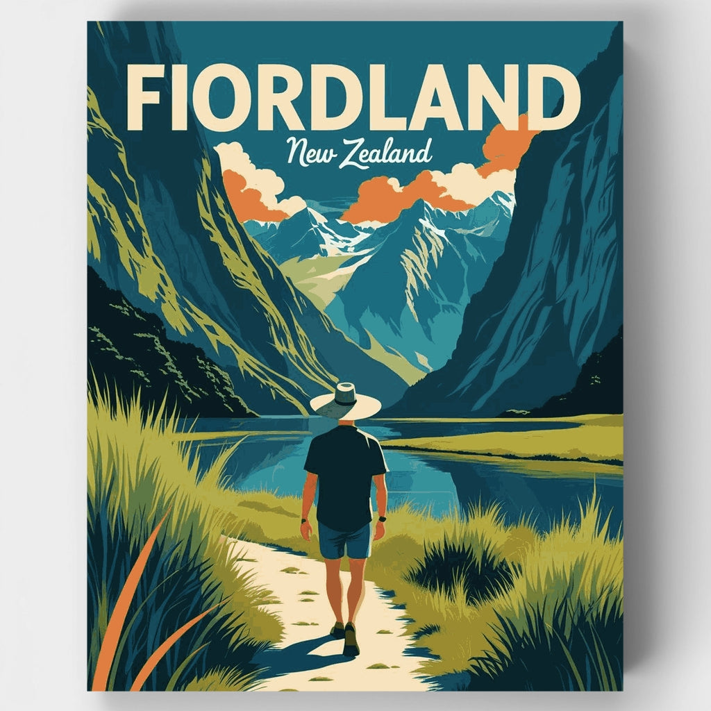 Fiordland, Nueva Zelanda - Kit de pintura por números — Estándar