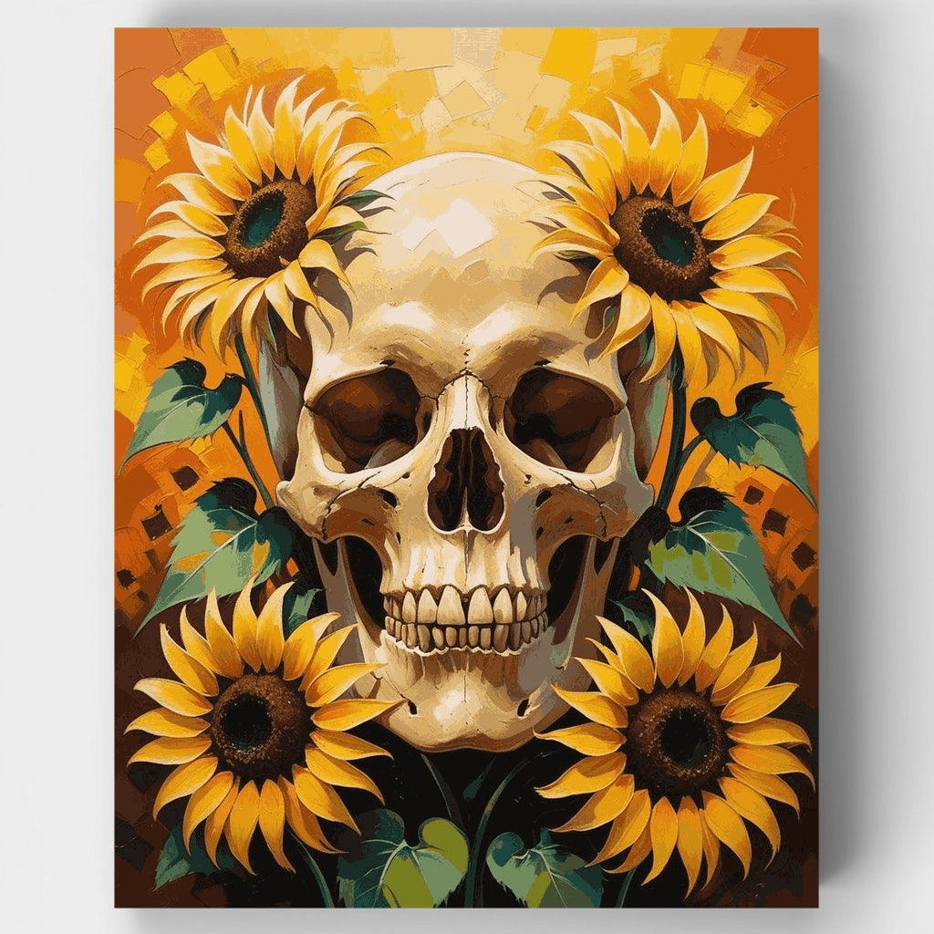 Calavera con girasoles - Kit de pintura por números — Estándar