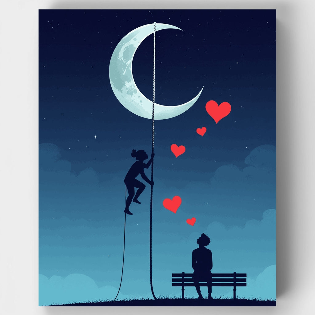 Romance a la luz de la luna - Kit de pintura por números — Estándar