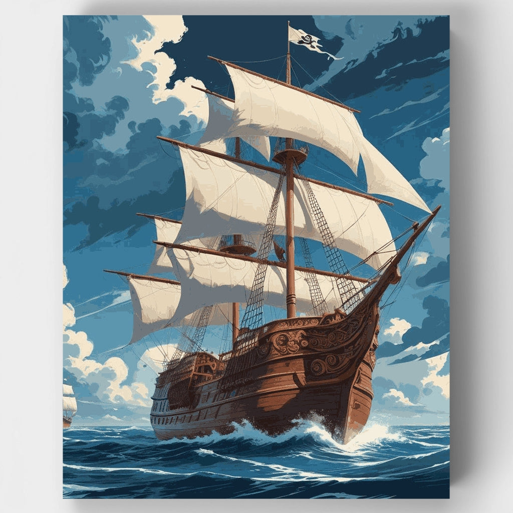 Galeón de la Edad de Oro - Kit de pintura por números — Estándar