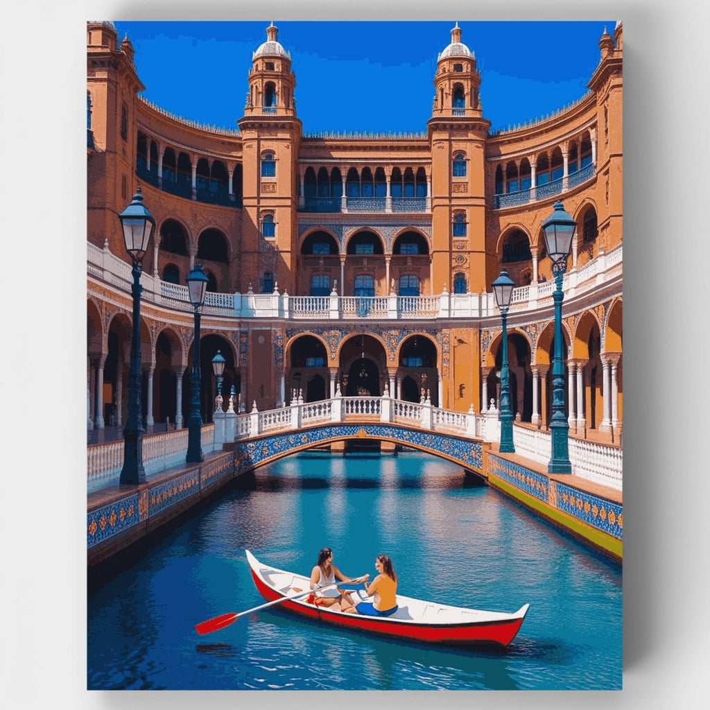 Spanish Plaza Romance - Paint by Numbers Kit
