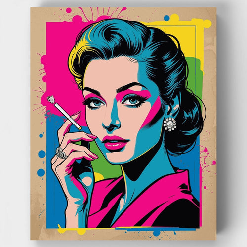 Pop Art Woman Portrait - Paint by Numbers Kit
