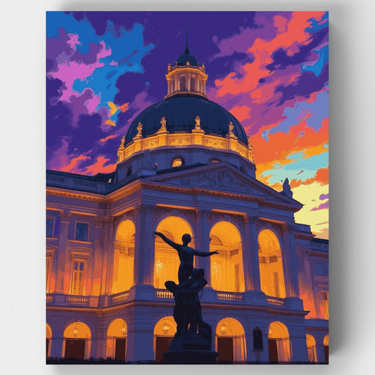 Majestic Domed Palace at Sunset - Paint by Numbers Kit