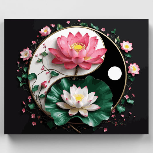 Yin Yang Lotus Harmony - Paint by Numbers Kit