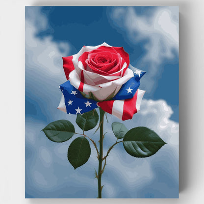 Patriotic Rose - Paint by Numbers Kit