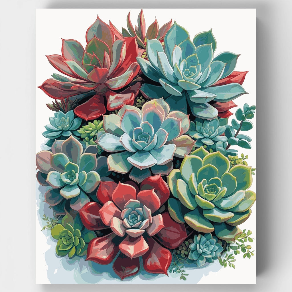 Colorful Succulent Arrangement - Paint by Numbers Kit