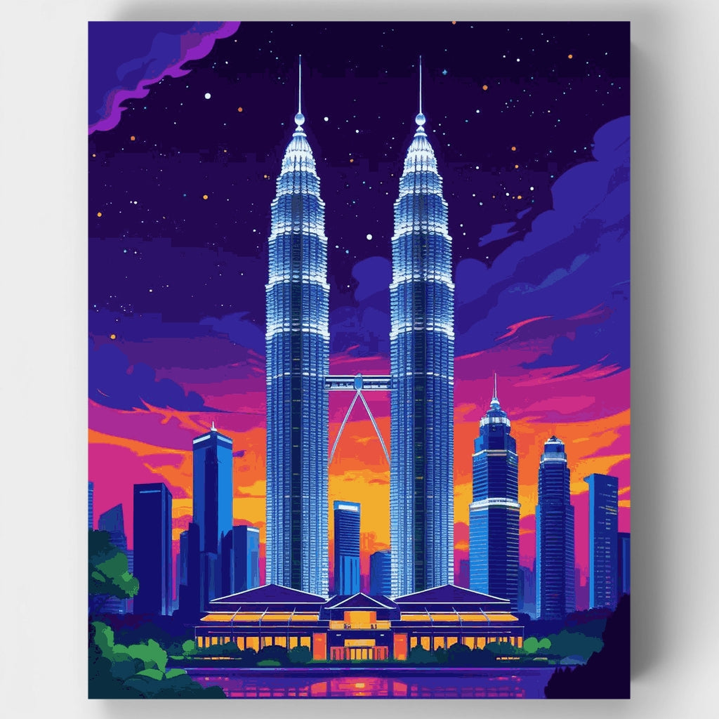 Torres Petronas Malasia - Kit de pintura por números — Estándar
