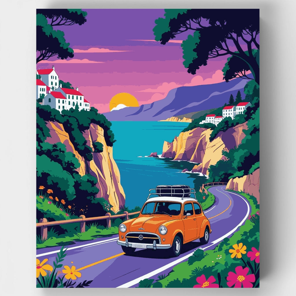 Aventura en coche por la costa - Kit de pintura por números — Estándar