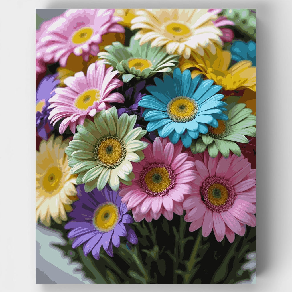 Ramo de gerberas vibrantes - Kit de pintura por números — Estándar