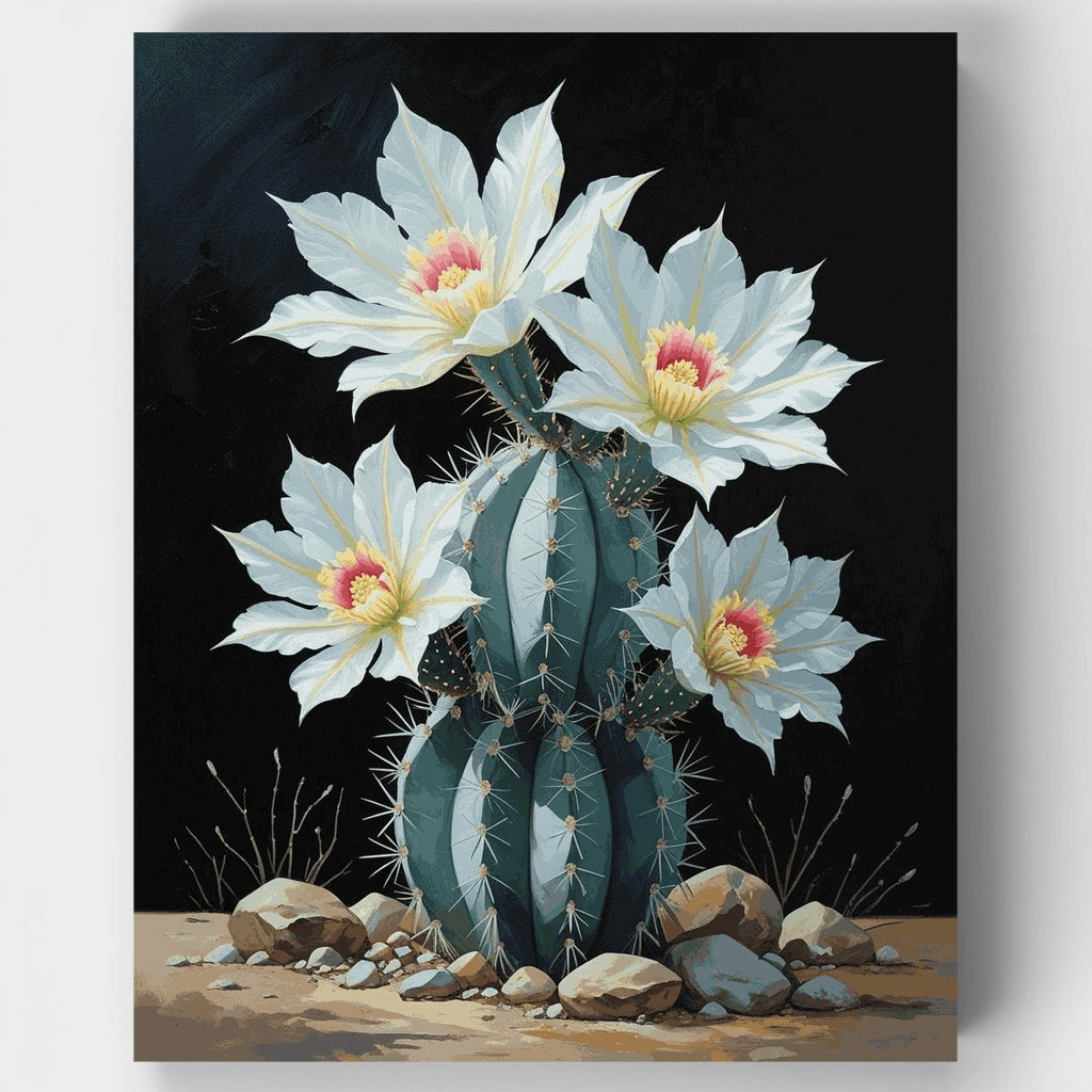 Kit de pintura por números - Cactus del desierto en flor — Estándar