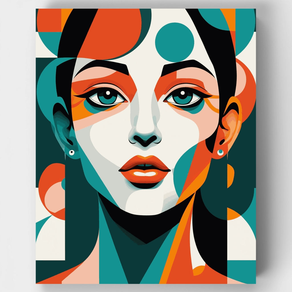Retrato geométrico - Kit de pintura por números — Estándar