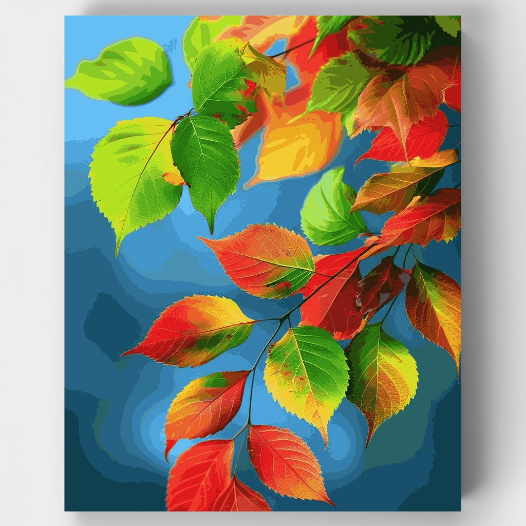 Kit de pintura por números - Rama de hojas de otoño — Estándar